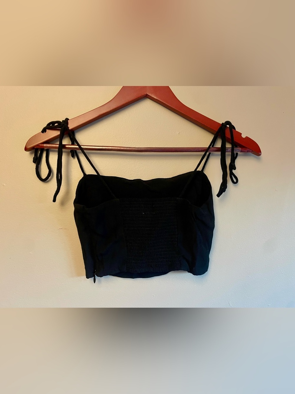Wilfred Aritzia Black Tie Strap Corset Crop Top Womens XXS - Picture 3 of 4